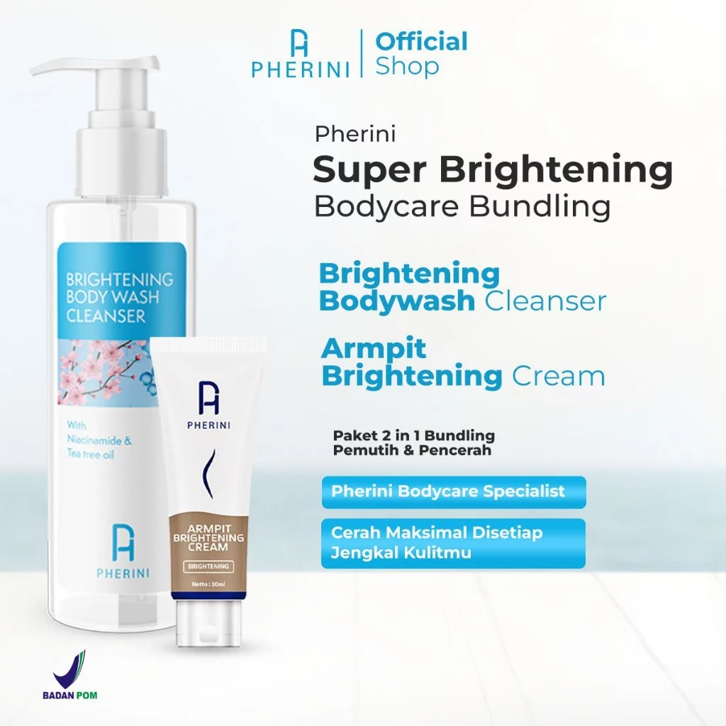 PAKET BUNDLING Pherini Brightening Body Wash Cleanser + Pherini Underarm Armpit Brightening Cream