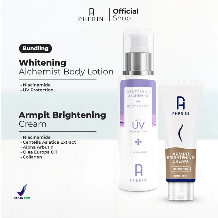 Paket Bundling Pherini Armpit Brightening Cream + Pherini Whitening Alchemist Body Lotion
